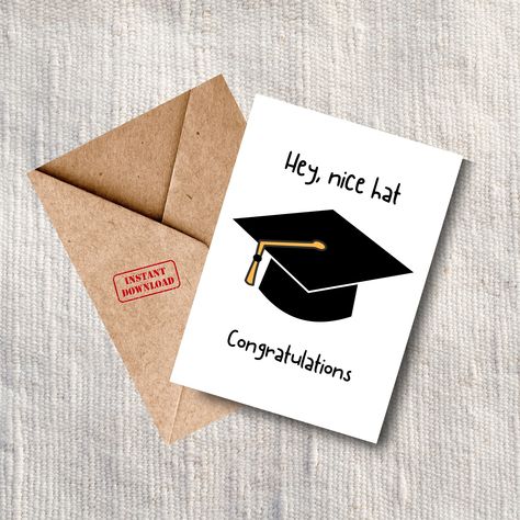 Black Hat Printable Graduation Congratulations Greeting Card Class of 2023 Funny High School College Congratulations Hat Printable, Congratulations Greeting Card, Funny Graduation Cards, 2023 Funny, Graduation Congratulations, Congratulations Greetings, Congratulations Graduate, Class Of 2023, Card Drawing