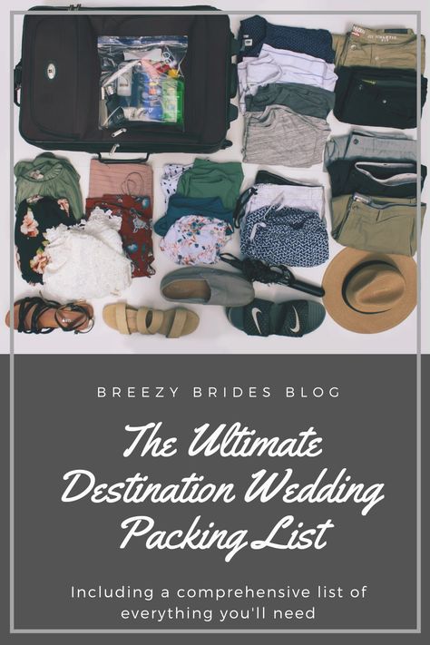 Packing List For Destination Wedding, Destination Wedding Travel Checklist, Bride Packing List Destination Wedding, Destination Wedding Checklist Packing, Beach Wedding Packing List, Packing List For Wedding Guest, Destination Wedding Packing List Brides, Destination Wedding Packing List Guest, Packing List For Wedding