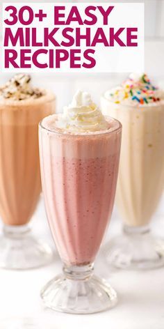 Your cheat sheet of 30 milkshake recipes. Make almost any milkshake with vanilla ice cream and a few simple ingredients. Cream Smoothie Recipes, Ice Cream Smoothie Recipes, Homemade Milkshake Recipe, Easy Milkshake, Vanilla Milkshake Recipe, Fruit Milkshake, Ice Cream Shakes, Homemade Milkshake, Milkshake Recipe Easy