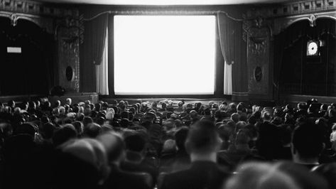 White Movie Aesthetic, Old Cinema Theater, Movie Theater Screen, Vintage Camcorder, Theatre Audience, Vintage Movie Theater, Cinema Theater, Film Vintage, Movie Aesthetic