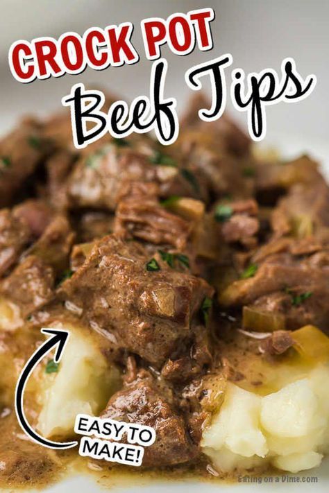 #Slow-CookedCarnivoreTreats Crockpot Recipes Beef Tips, Crockpot Beef Tips, Beef Tips Recipe, Crock Pot Beef Tips, Beef Tip Recipes, Recipe Crockpot, Crockpot Recipes Beef Stew, Beef Tips And Gravy, Crock Pot Beef