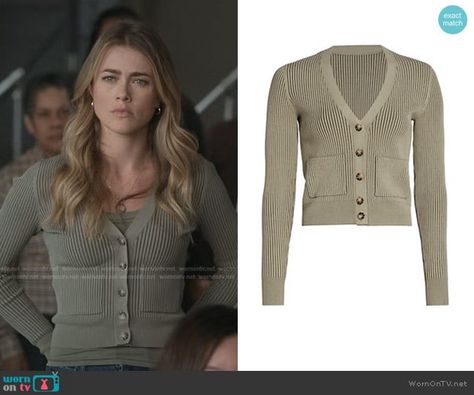 Manifest Michaela, Michaela Stone, Melissa Roxburgh, Stone Fashion, Half Zip Hoodie, Last Episode, Detailed Sweater, Older Sister, Ribbed Cardigan