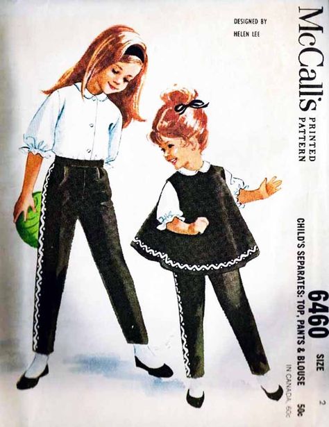 Vintage 1962 McCall's  Pattern 6460 - Child's Top, Pants & Blouse Size 2 Helen Lee, Vintage Childrens Clothing, Mccalls Sewing Patterns, Tent Dress, Mccalls Patterns, Vintage Kids, Vestidos Vintage, Couture Vintage, Sewing Pattern Design