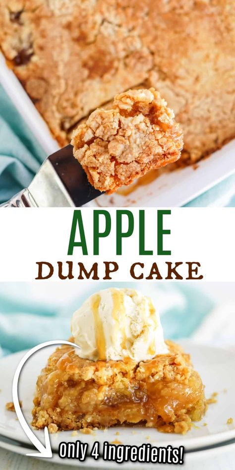 Prep Ahead Desserts, Favorite Deserts, Quilts Easy, Dessert Crepes, Easy Thanksgiving Dessert Recipes, Apple Dump Cake Recipe, Apple Dump Cake, Easy Dump Cake Recipe, Moms Recipes