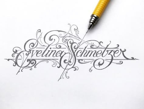 Evelina by Martin Schmetzer on Dribbble Tattoo Lettering Design, Chicano Lettering, Calligraphy Text, Tattoo Lettering Fonts, Hand Lettering Art, Hand Lettering Alphabet, Lettering Alphabet Fonts, Font Inspiration, Lettering Art