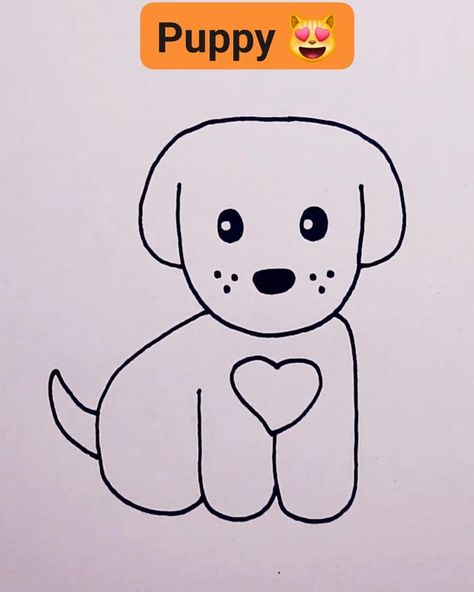 Kid Drawings, Puppy Drawing, Fun Activities For Toddlers, Kids Watercolor, Easy Drawings For Kids, Craft Kids, Drawing Drawing, Drawing Tutorial Easy, Activities For Toddlers