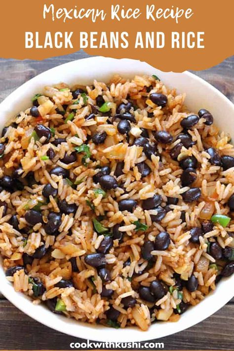 Enchiladas Rice, Rice With Black Beans, Rice Spanish, Spanish Rice And Beans, Black Beans Rice, Best Vegetarian Dishes, Mexican Black Beans, Mexican Rice Easy, Lunch Bowls