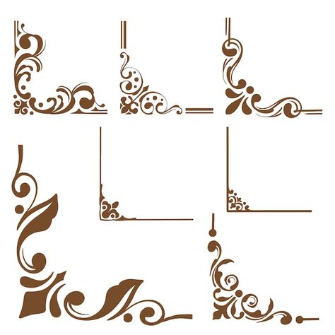 Vector ornamental frame corner | Premium Vector #Freepik #vector #corner #corner-ornament #card-frame #card-border Vintage Corner Design, Simple Frame Design Border, Corner Ornaments Vector, Corner Pattern Design, Ornamental Border Design, Corner Designs Drawing, Kalimba Design, Corner Designs Border, Border Corner Design