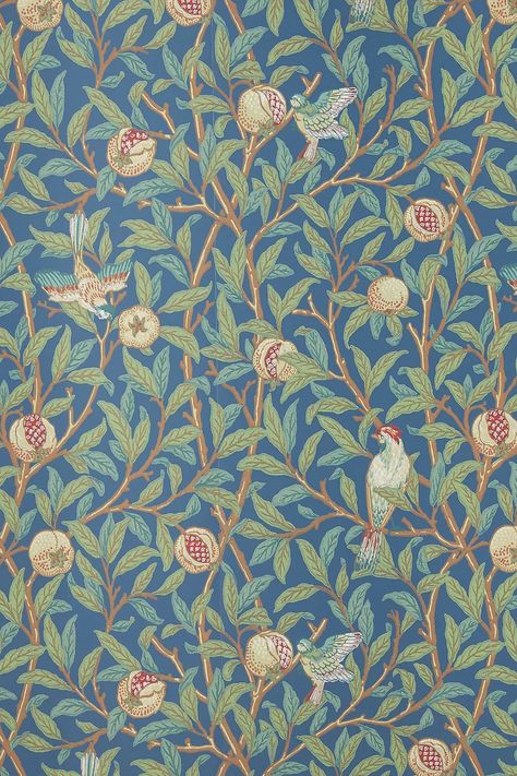 Bird Pomegranate Wallpaper, Wallpaper Morris, Pomegranate Wallpaper, Morris Co Wallpaper, Wallpaper Anthropologie, Morris And Co, William Morris Wallpaper, William Morris Patterns, Den Ideas