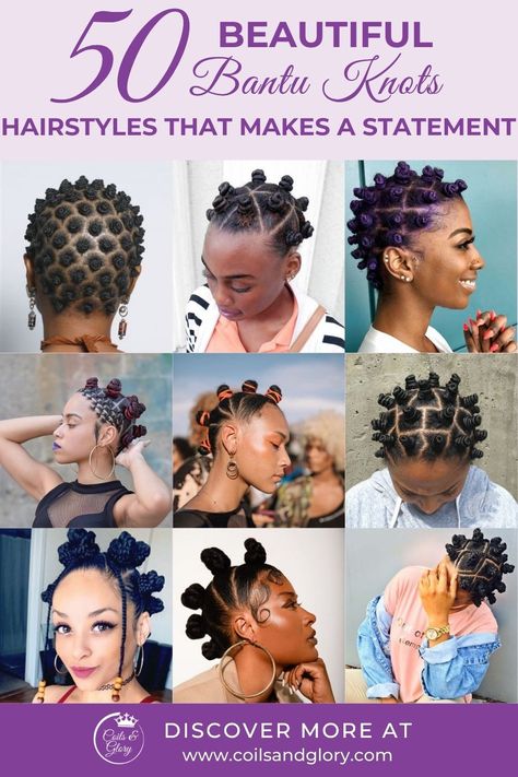 Banto Nots Hairstyle Black Women, Bantu Knot Out Natural Hair Short, Bantu Knots Mohawk, Bantu Knots On Locs, Bantu Knots Short Hair, Knots Hairstyle, Bantu Knot Styles, Knot Hairstyles, Bantu Knot Hairstyles