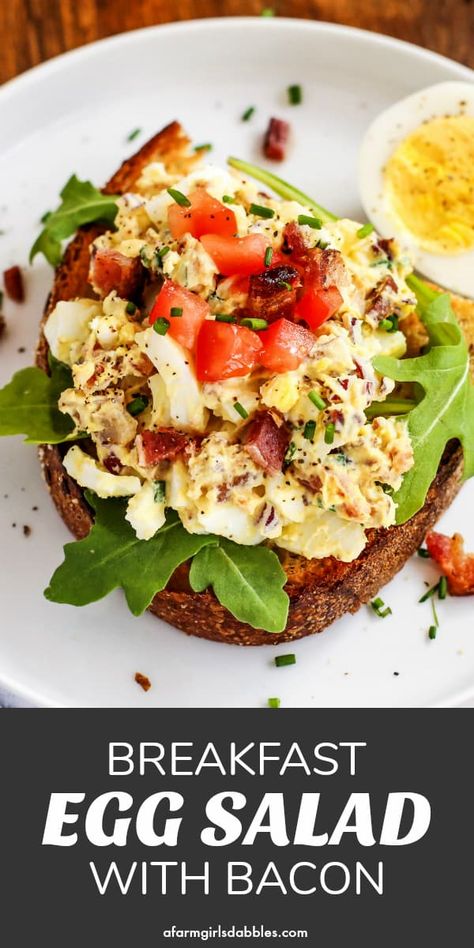 Egg Salad Recipe With Bacon, Egg Salad With Bacon, Salad For Breakfast, Bacon Egg Salad, Breakfast Salads, Salad Recipes With Bacon, Eggs Salad, Salad Bacon, Egg Salad Sandwich Recipe