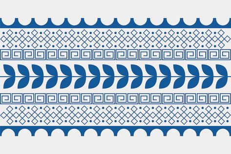 Free Vector | Hand drawn greek border set Greek Border, Textile Pattern Design Fashion, Book Favors, Banner Sample, Greek Pattern, Acrylic Art Projects, Certificate Frames, Scrapbook Printing, Happy Holiday Cards