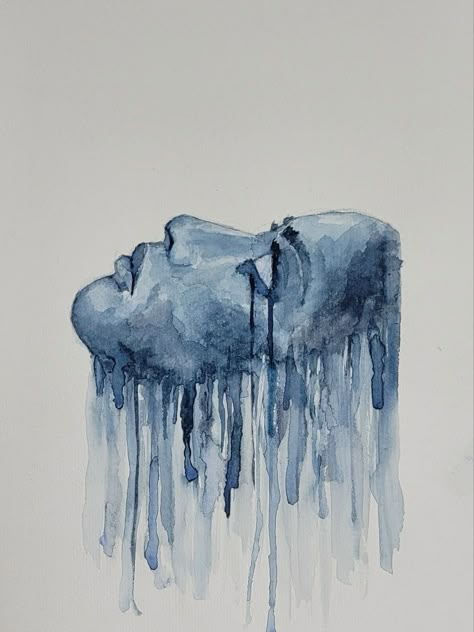 Watercolour painting Painting Ideas To Express Feelings, Watercolour Drip Art, Heartbreak Watercolor Paintings, Painting Emotions Art Therapy, Watercolor Emotion Art, Drip Watercolor Painting, Dripping Art Painting, Emotional Watercolor Paintings, Art Depicting Emotions