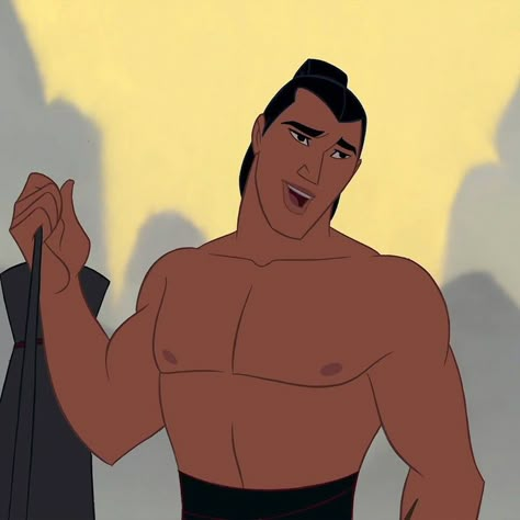 General Li Shang – Mulan Li Shang Mulan, Shang Mulan, Animated Disney Characters, Li Shang, Cartoon Crushes, Disney Movies To Watch, Childhood Crushes, Mulan Disney, Animated Man