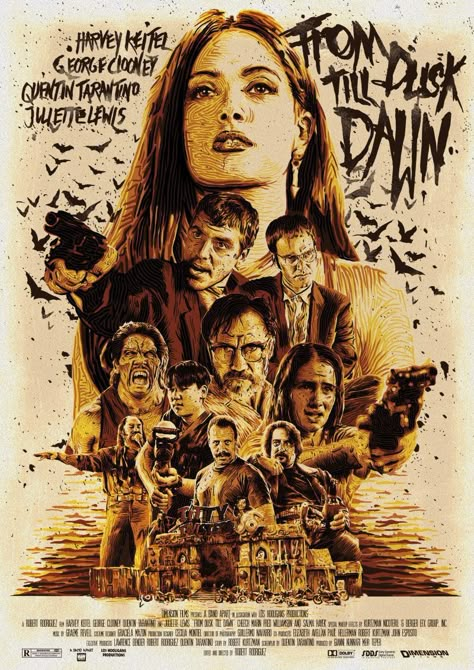 From Dusk Till Dawn (1996) [800 x 1131] Aztec Temple, Dusk Til Dawn, Film Cult, Quentin Tarantino Movies, Mexican Border, Texas Ranger, From Dusk Till Dawn, Vampire Movies, Film Poster Design