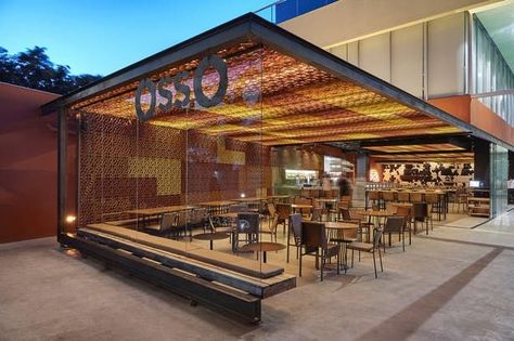 OssO Restaurant | Gustavo Penna Architect and Associates; Photo: Jomar Bragança | Archinect Outdoor Restaurant Patio, Restaurant Exterior Design, Cafe Exterior, Container Restaurant, Outdoor Restaurant Design, Restaurant Exterior, Bar Exterior, Decoration Restaurant, Restaurant Patio