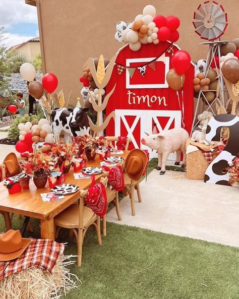 My First Rodeo Birthday Party Ideas And Inspiration Rodeo Birthday Party Ideas, Barnyard 2nd Birthday, My First Rodeo Birthday Party, Barnyard Birthday Decorations, First Rodeo Birthday Party, My First Rodeo Birthday, Cowboy Party Decorations, Rodeo Birthday Party, First Rodeo Birthday