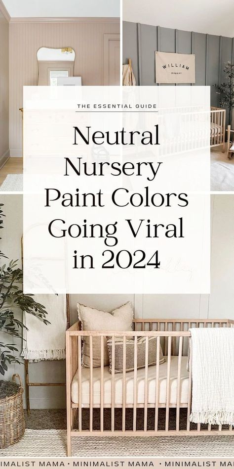 Searching for neutral nursery ideas and nursery room inspo and stuck trying to find the right nursery paint colors? We've asked the mommies behind the internet's most viral nursery designs - and here they are! See each color in a real baby nursery - whether you're planning a baby boy nursery or baby girl nursery, this is the nursery room inspiration you've been looking for! (Plus lots of cute nursery decor ideas) Nursery White Paint Colors, Best Behr Neutral Paint Colors Nursery, Calm Nursery Gender Neutral, Baby Girl Paint Colors, Board And Batten Nursery Boy, Best Nursery Colors, Neutral Nursery Wall Color, Neutral Baby Room Colors, Boys Room Paint Ideas Color Schemes