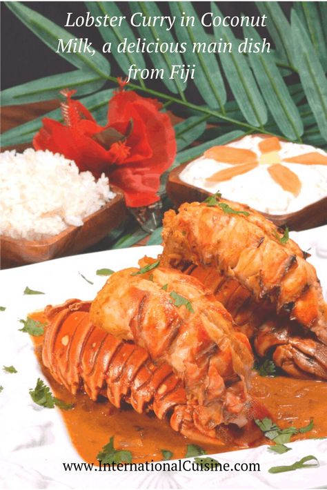 A wonderful lobster dish from Fiji cooked in a coconut curry sauce. #Fiji #Fijiancuisine #Fijianfood #lobstercurry Lobster Curry, Fijian Recipes, Fijian Food, Fiji Food, Lobster Dishes, Coconut Curry Sauce, Island Food, Port City, Curry Sauce