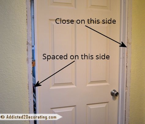 How To Install A Prehung Door - Tips From A Novice - Addicted 2 Decorating® Replacing Interior Doors, Interior Door Installation, Prehung Exterior Door, Doors Indoor, Internal Wooden Doors, Custom Wood Doors, Prehung Interior Doors, Prehung Doors, Interior Design School