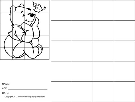 grid-drawing-pooh | AaronHerrera.com Drawing Grid, Grid Drawing, Art Handouts, Grid Art, 8th Grade Art, Scale Drawing, Art Worksheets, Animal Rabbit, Basic Drawing