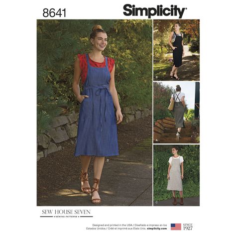 Dressmaking Debacles: We're Zooming Through May! Jumper Dress Pattern, Dresses Patterns, Simplicity Dress, Dungaree Dress, Jumper Patterns, Sleeveless Jumper, Sewing 101, Trendy Sewing, Simplicity Sewing