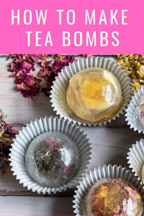 You've got to try making these delightful tea bombs. They make the ideal gift. Tea Drops Diy, Make Your Own Tea, How To Make Honey Spoons For Tea, Tea Party Fruit, Snacks To Make And Sell, Homemade Tea Bags, How To Make Your Own Tea Blends, Honey Spoons For Tea Diy, How To Make Your Own Tea