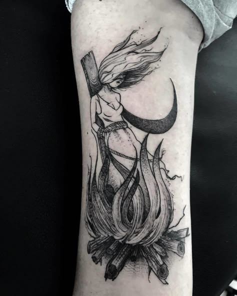 Moonlight Tattoo, Witch Tattoos, Viking Rune Tattoo, Witchy Tattoos, Feminist Tattoo, Wiccan Tattoos, Rune Tattoo, Witch Tattoo, Nordic Tattoo