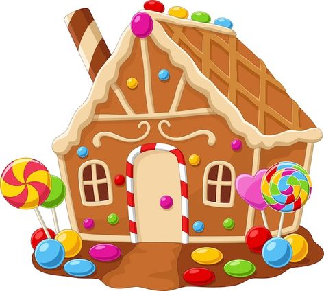 Vector cartoon gingerbread house on whit... | Premium Vector #Freepik #vector #candy-house #candy #dessert-icon #sweet-candy Hansel And Gretel House, Cartoon Birthday Cake, Premium Vector Cartoon, Chocolate House, House Cartoon, Pumpkin Vector, Candy House, House Illustration, Vector Cartoon