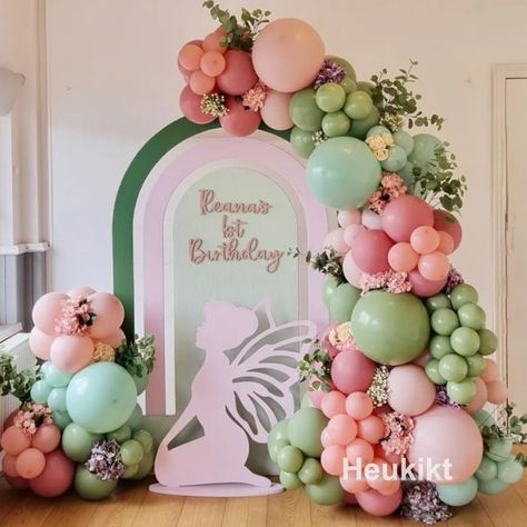 Amazon.com: Fairy Party Decorations - 145 Pcs Fairy Birthday Party Supplies Balloon Garland Arch, Pink Green Balloon Arch For Butterfly Fairy Garden Birthday Baby Shower Spring Tea Wedding Decorations : Home & Kitchen Butterfly Fairy Garden, Sage Green Balloon Garland, Green Balloon Arch, Fairy Birthday Themes, Fairy Theme Birthday Party, Green Balloon Garland, Butterfly Baby Shower Decorations, Balloon Birthday Themes, Pink Balloon Garland