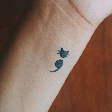 semicolon cat tattoo - Cat Semi Colon Tattoos, To Do List Tattoo, Semicolon Cat Tattoo, Butterfly Cat Tattoo, Cat Semi Colon Tattoo, Cat Semicolon Tattoo, Tattoos For Cats, Butterfly Semicolon Tattoo, Small White Tattoos