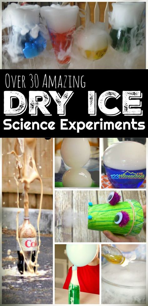 Kids are going to be wowed and amazed when they try these truly EPIC dry ice experiments. We've found over 30 really fun dry ice experiments for kids. Each of these experiments with dry ice are sure to impress and educate kids from preschool, pre-k, kindergarten, first grade, 2nd grade, 3rd grade, 4th grade, 5th grade, and 6th grade students. We just love ideas for making learning FUN! The hardest part is figuring out which dry ice experiments at home to try first! Dry Ice Science Fair Project, Dry Ice Science Experiments, Dry Ice Experiments Kids, Ice Science Experiments, Ice Experiments, Dry Ice Experiments, Kids Science Experiments, Stem Activities For Kids, Science Experiments For Kids