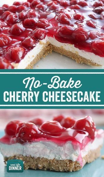 Easy No Bake Cherry Cheesecake, Cherry Cheesecake Dessert, Cherry Cheesecake Recipe, No Bake Cherry Cheesecake, Cherry Topping, Cheesecake Oreo, Cherry Delight, Easy No Bake Cheesecake, Cheesecake Dessert