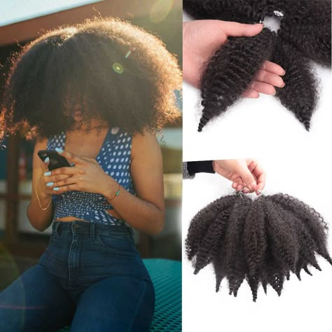 Crochet Marley Hair Afro, Braids Black Hair, Braiding Extensions, Marley Braids, Curly Crochet Hair, Shaved Side, Afro Twist, Synthetic Braiding Hair, Hairstyles For Natural Hair