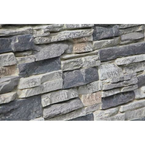 Tritan BP The Lighting Ridge Faux Stack Stone Panel by Tritan BP, hand stained in our Gray Fox. This 3D texture panels cover 7.30 Sq Ft. 48.75 in. W x 24.75 in. H x Thickness 1.75 in. Thickness will vary. Lightweight, durable and no special tools needed. in the Composite Siding Panels department at Lowes.com Stone Panels Exterior, Fake Stone Wall, Interior Accent Wall, Stacked Stone Panels, Interior Window Trim, Stone Veneer Panels, Dry Stack Stone, Siding Ideas, Stone Walls Interior