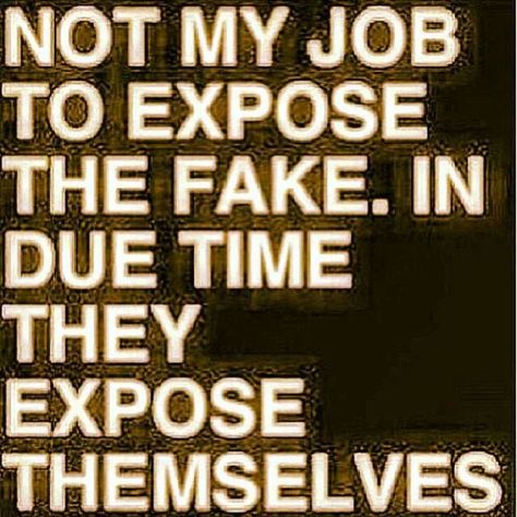 not my job to expose the fake. in due time they expose themselves. - so true, leopards don't change their spots! Not My Job, Fake People Quotes, Fake People, Toxic People, People Quotes, Narcissism, Just Saying, My Job, True Words