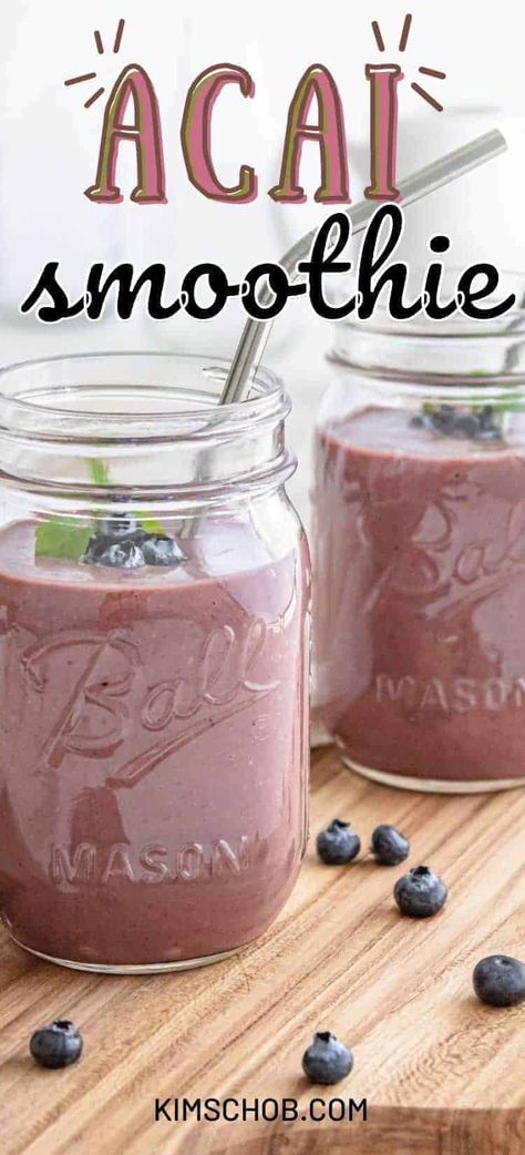 Looking for a delicious and easy acai smoothie recipe? Loaded with berries, avocado, and more, this acai recipe is a hit. 5 ingredients are all you need to make this smoothie! | Kim Schob #acaismoothie #smoothie #kimschob Acai Recipe, Nutritional Smoothie Recipes, Acai Smoothie Recipe, Oat Milk Smoothie, Acai Recipes, Sugar Free Smoothies, Filling Smoothie, Sweet Smoothies, Healthy Smoothie Recipes