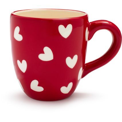 ► Mug Diy, Red Mug, Cute Coffee Mugs, White Hearts, Cool Mugs, Cute Cups, Cute Mugs, Coffee Addict, Cups And Mugs