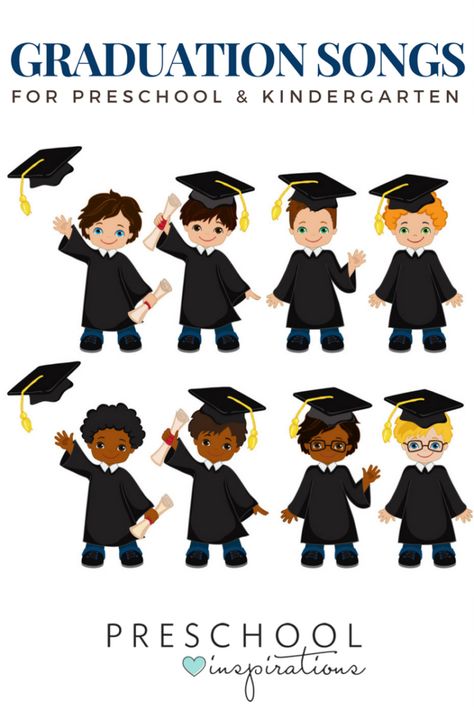 Need the perfect graduation songs for a preschool graduation or kindergarten graduation? Here are some great songs that children can sing for an end of the year graduation. Graduation Songs For Preschool, Preschool Graduation Songs, Kindergarten Graduation Songs, Preschool Graduation Ideas, Graduation Preschool, Kindergarten Graduation Ideas, Songs For Preschool, Prek Graduation, End Of The Year Ideas