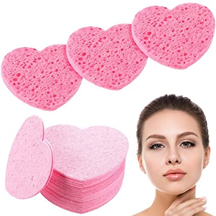 Amazon.com : 50 Pieces Heart Shape Sponges Compressed Natural Sponge Scrub Sponge for Cleansing Exfoliating and Makeup Removal : Beauty & Personal Care Perfect Skin Routine, Exfoliating Sponge, Makeup Blender Sponge, Face Sponge, Alat Makeup, Daily Face Wash, Natural Sponge, Facial Sponges, Scrub Sponge