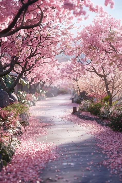 Cherry Blossom Orchard, Pink Garden Aesthetic, Japanese Pink Tree, Luminous Ceiling, Secret Garden Ideas, Orchard Ideas, Cherry Blossom Garden, Ceiling Stars, Cherry Blossom Tea