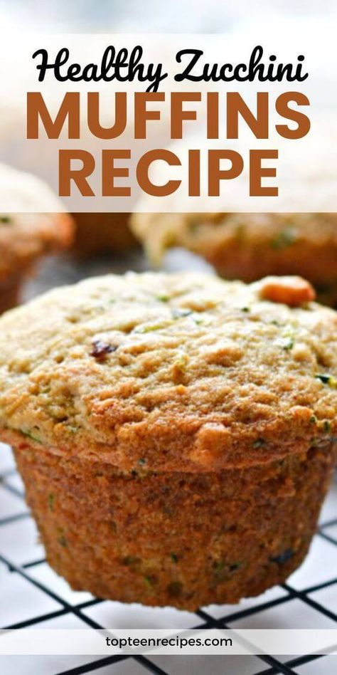 Healthy Zucchini Muffins Recipe - Top Recipes Low Sodium Muffins, Zucchini Baked Goods, Easy Zucchini Muffins, Oatmeal Applesauce Muffins, Healthy Zucchini Muffins, Large Muffins, Zucchini Bread Muffins, Zucchini Muffins Healthy, Zucchini Breakfast