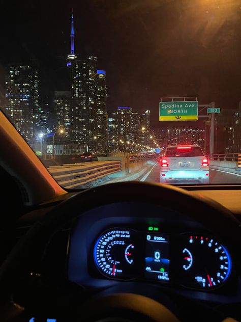 Toronto Night View, Downtown Toronto Aesthetic Night, Toronto Downtown Night, Driving Through City At Night, City Aesthetic Toronto, Toronto Baddie, Toronto City Aesthetic, Toronto Night Aesthetic, Downtown Toronto Aesthetic