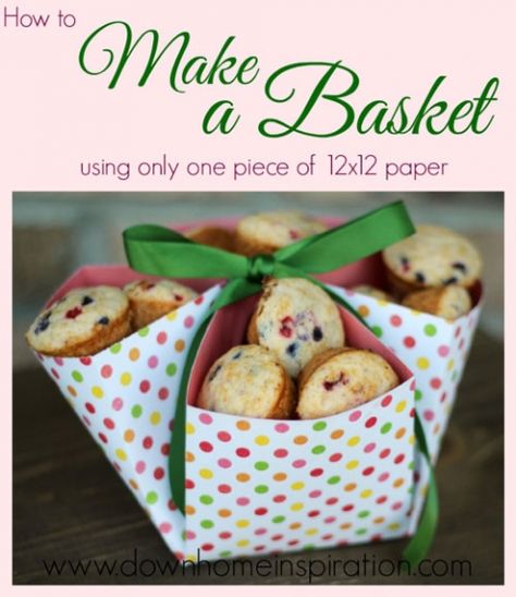 treat-packaging-cookie-DIY-christmas-how-to-package-treats-gift-6 Make A Basket, Folding Origami, Basket Uses, Cookie Packaging, May Day, Paper Basket, Christmas Packaging, Gift Wrapping Ideas, Gifts To Make