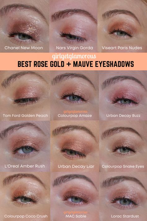 Rose Eyeshadow Looks, Dusty Rose Eyeshadow, Green Hazel Eyes, Rosy Eyeshadow, Rose Gold Makeup Looks, Gold Eyeshadow Looks, All Eye Colors, Mauve Eyeshadow, Rose Gold Eye Makeup