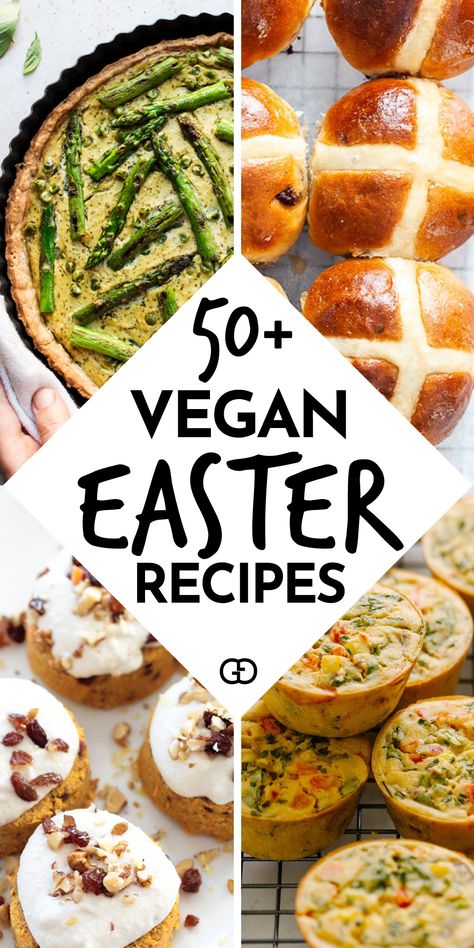 Vegan Easter Recipes Vegan Easter Brunch, Rainbow Spring Rolls, Vegan Easter Dinner, Mushroom And Pea Risotto, Vegetarian Easter Recipes, Easter Breakfast Recipes, Vegetarian Easter, Vegan Spring Recipes, Vegan Easter Recipes