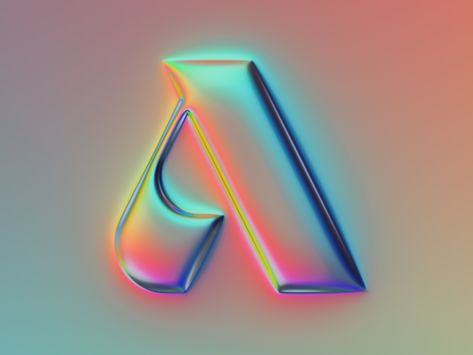 A - 36daysoftype by Martin Naumann Glowing Letters, 3d Typography Design, Typography Tutorial, Typography Drawing, Creative Typography Design, 3d Alphabet, 3d Type, Blond Amsterdam, Typography Artwork