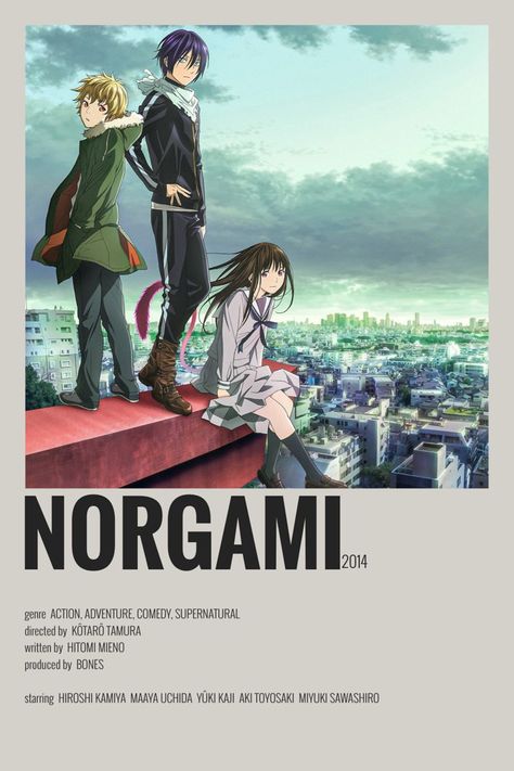 Anime Movie Poster, Noragami Bishamon, Minimalist Anime Poster, Noragami Manga, Anime Watchlist, Anime Minimalist Poster, Minimalist Anime, Posters Anime, Noragami Anime