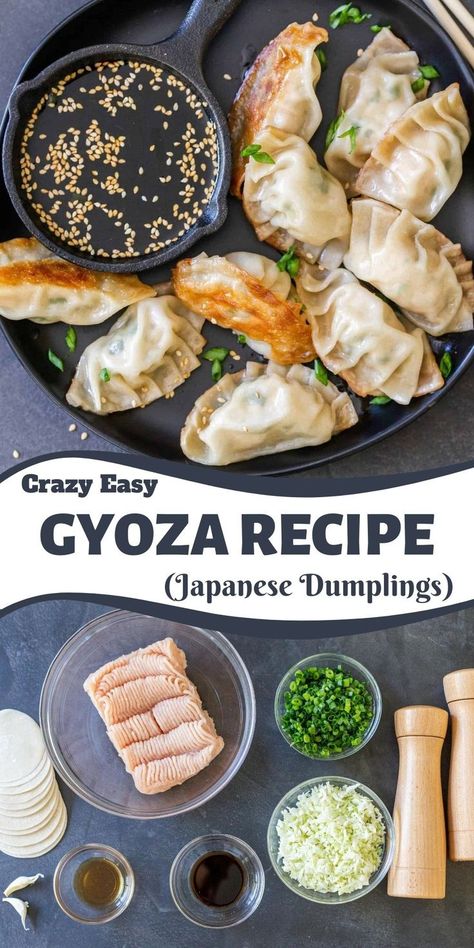 Gyoza Wrappers, Gyoza Recipe, Homemade Dumplings Recipe, Pork Cabbage, Japenese Food, Japanese Dumplings, Recipe Japanese, Wonton Recipes, Easy Japanese Recipes