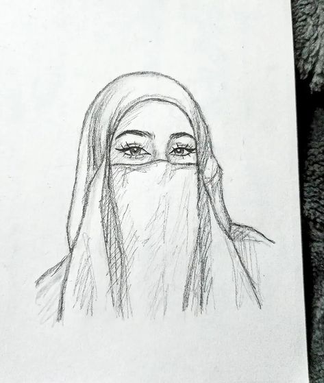 Pencil drawing of a niqab-clad girl, showcasing intricate details and cultural significance Sketching Ideas Pencil For Beginners, Hijab Sketch, Simple Drawing Ideas Easy Doodles, Mirror Sketch, Mirror Shards, Best Sketches, Tiny Mirror, Quotes Cool, Shiraz Iran